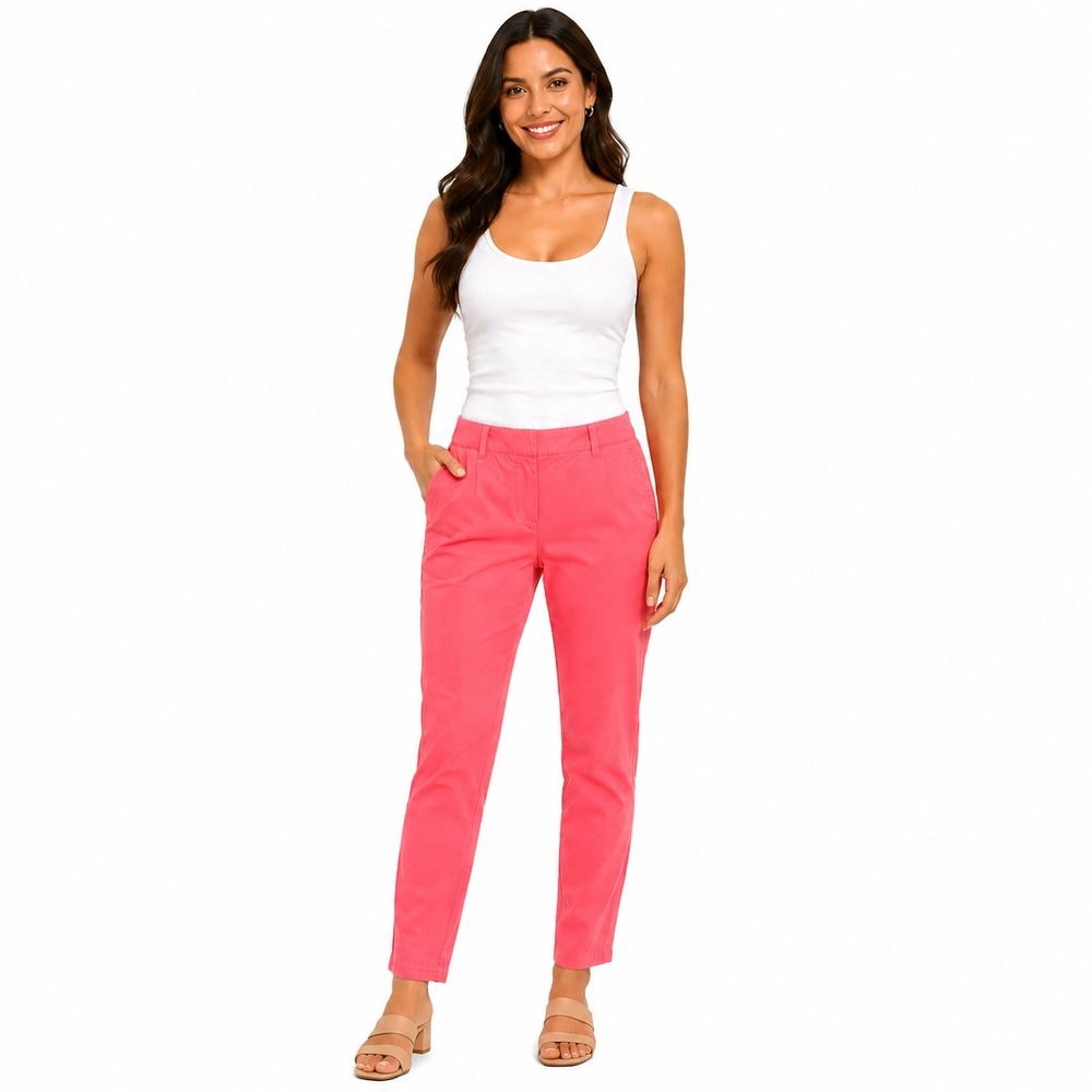 J.Crew Scout Chino Pants Women Size 0 Pink Coral Slim Fit Cotton 31331‎